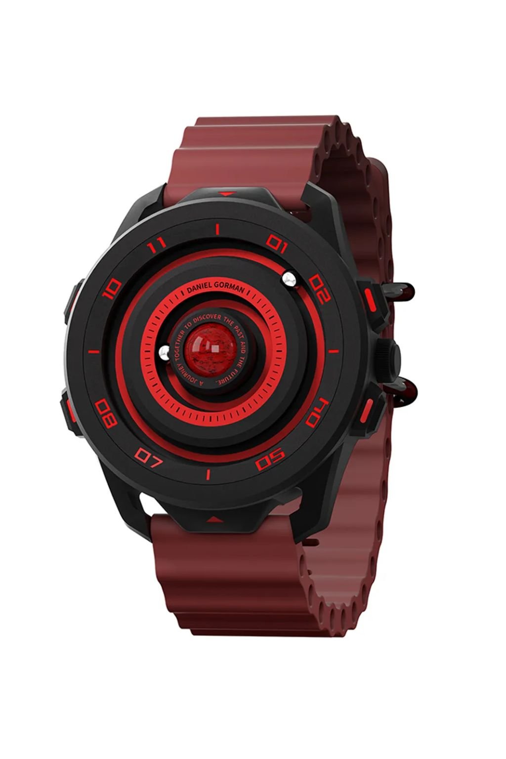 Daniel Gorman Magnetic Round Red Dial Wrist Watch for Men & Boys | Designer Analog Watch | Model 152NRH12 - Image 3