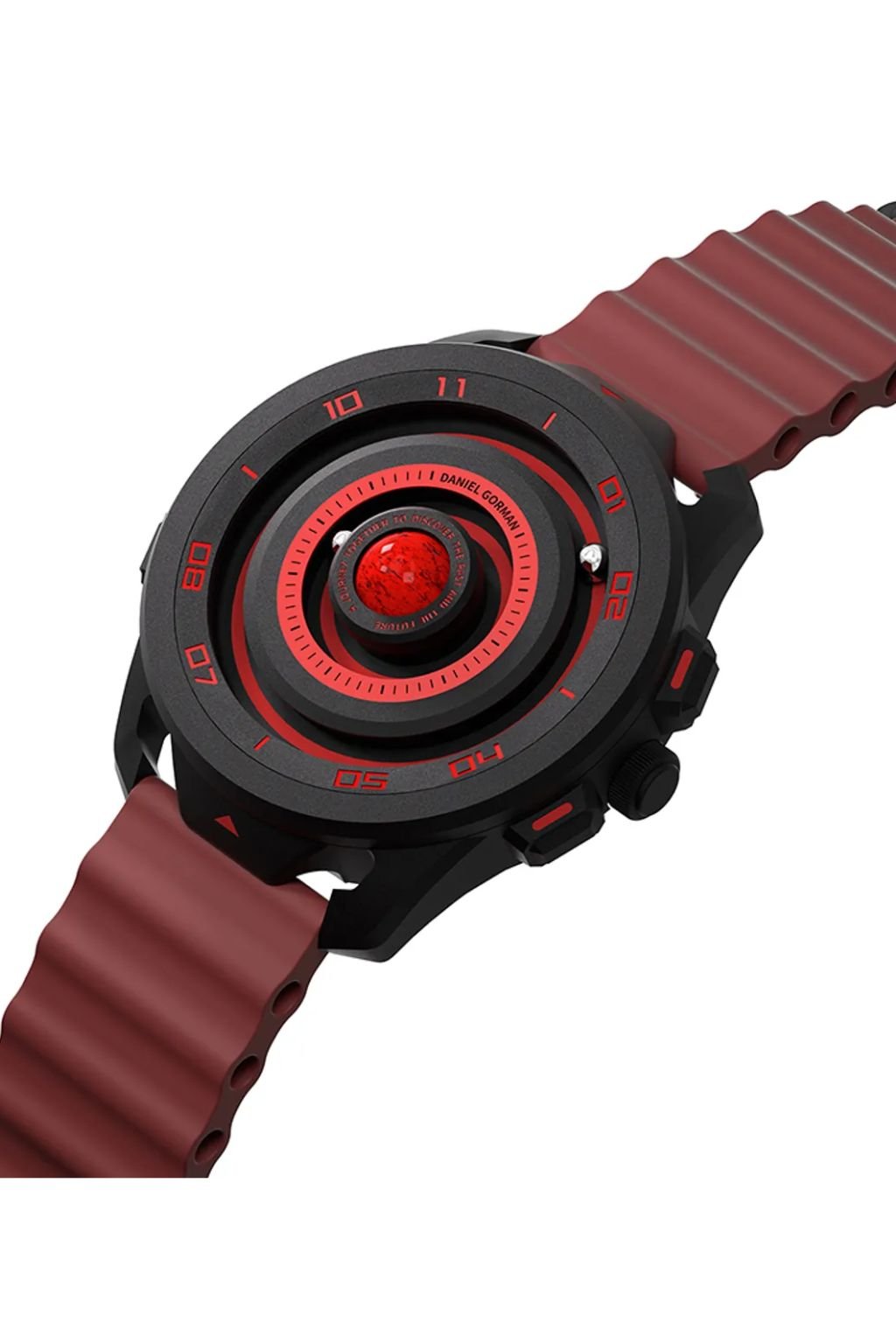 Daniel Gorman Magnetic Round Red Dial Wrist Watch for Men & Boys | Designer Analog Watch | Model 152NRH12 - Image 4