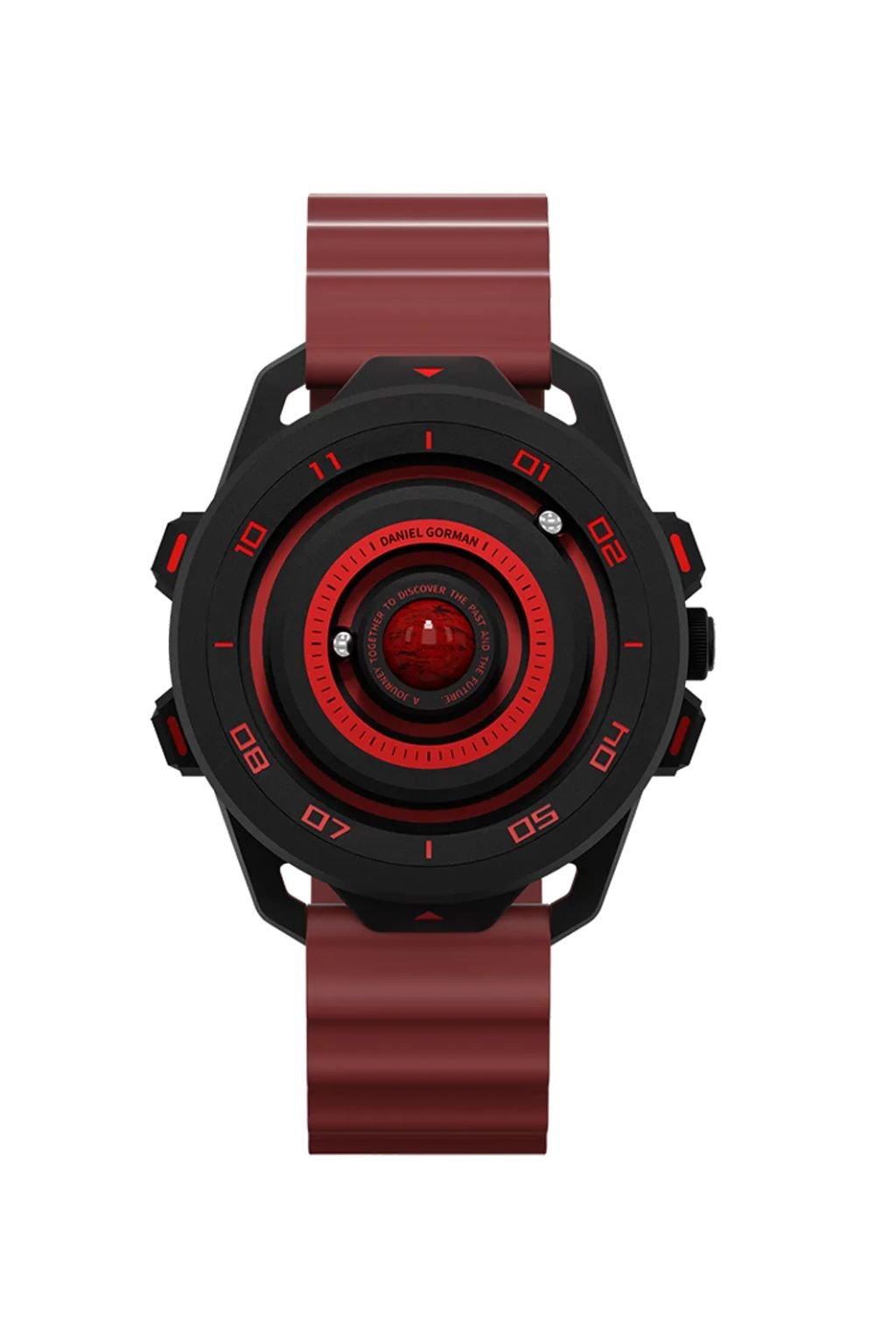 Daniel Gorman Magnetic Round Red Dial Wrist Watch for Men & Boys | Designer Analog Watch | Model 152NRH12